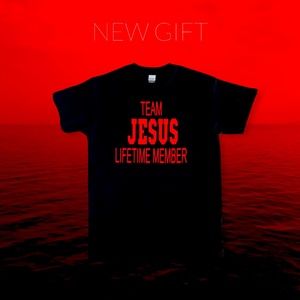 Unisex t-shirt.Black t-shirt with red letters.